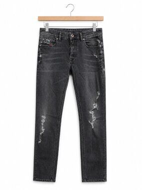 DIESEL | Sleenker Distressed Black Denim Jeans – Men’s 27x32